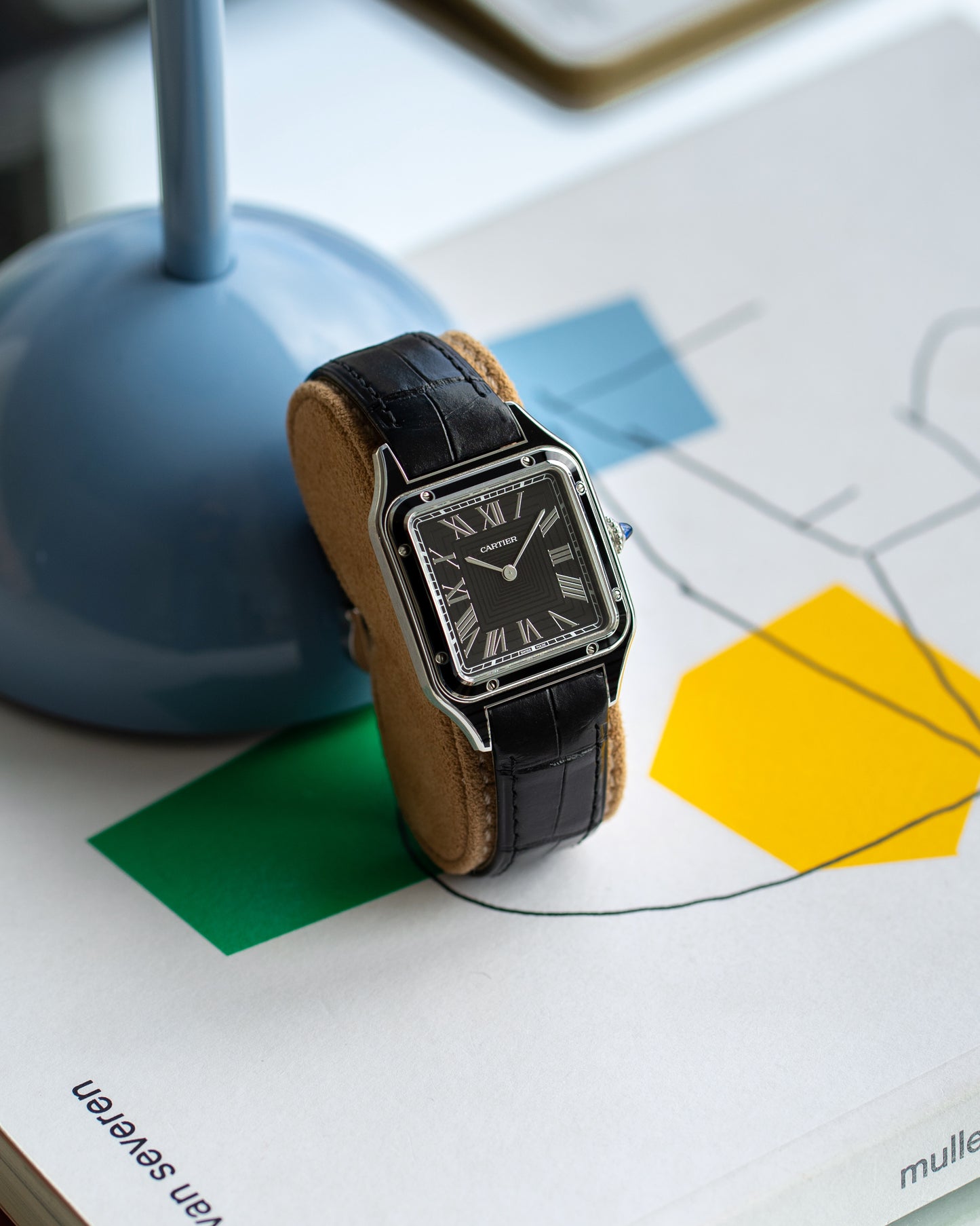 Cartier Santos Dumont “Lacca nera” ref.wssa0046.