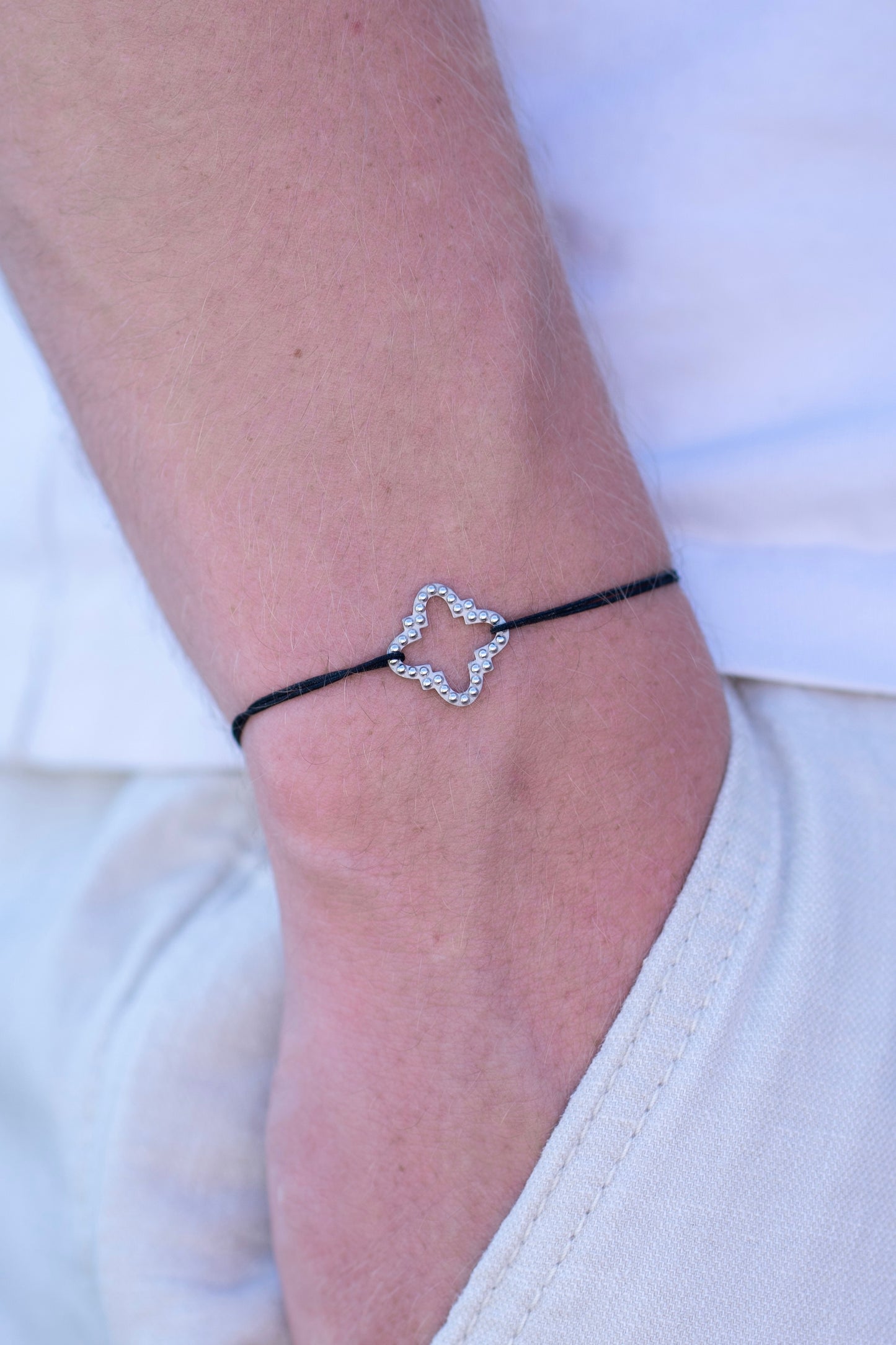 Bracelet Emblématique "Or blanc"