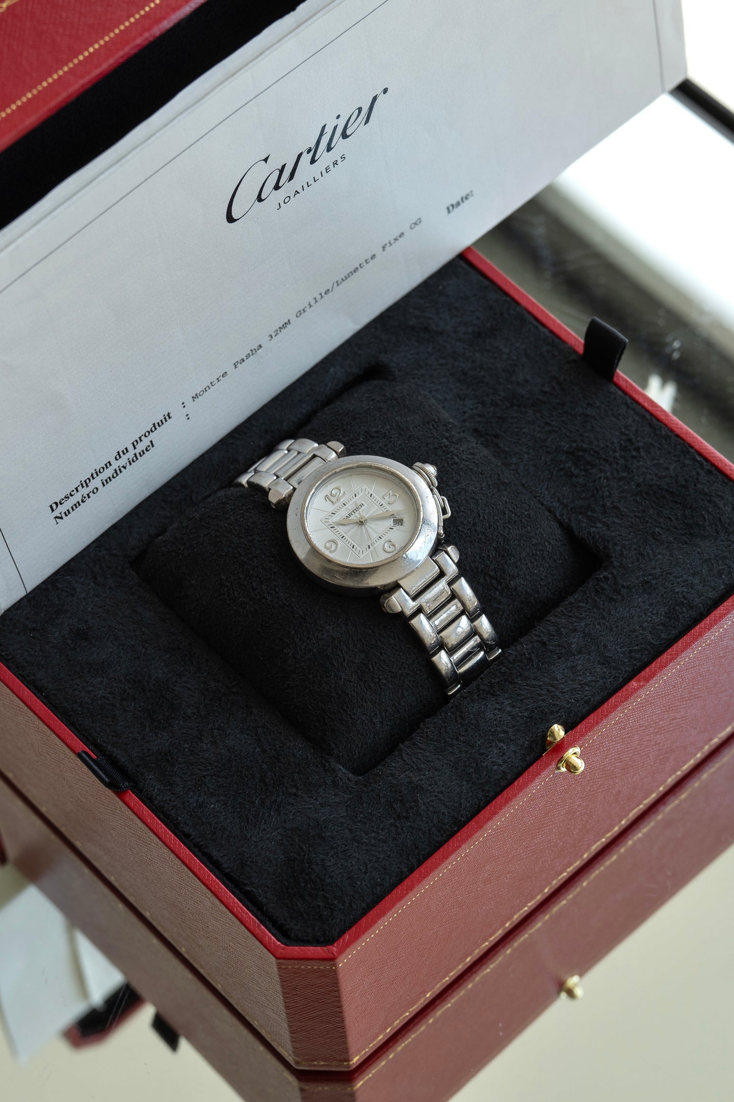 Cartier Pasha "32 witgoud" ref.2528