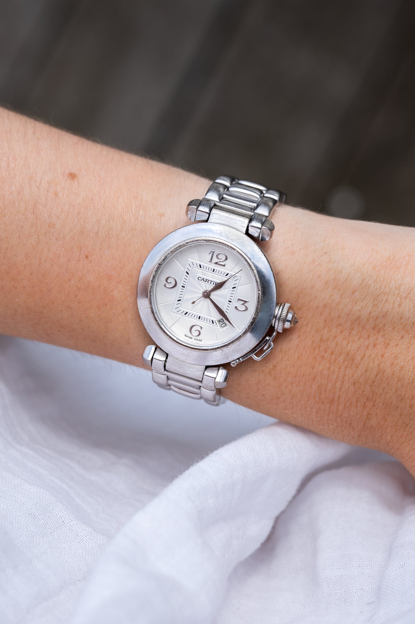 Cartier Pasha "32 witgoud" ref.2528