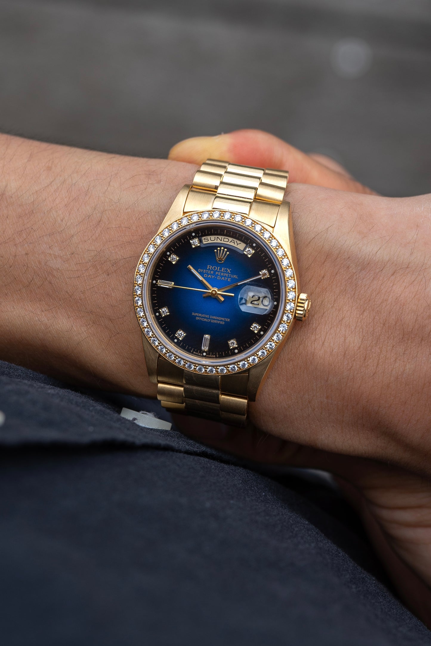 Rolex Oyster Perpetual Day-Date "Blue Degrade Diamond Dial " ref.18238