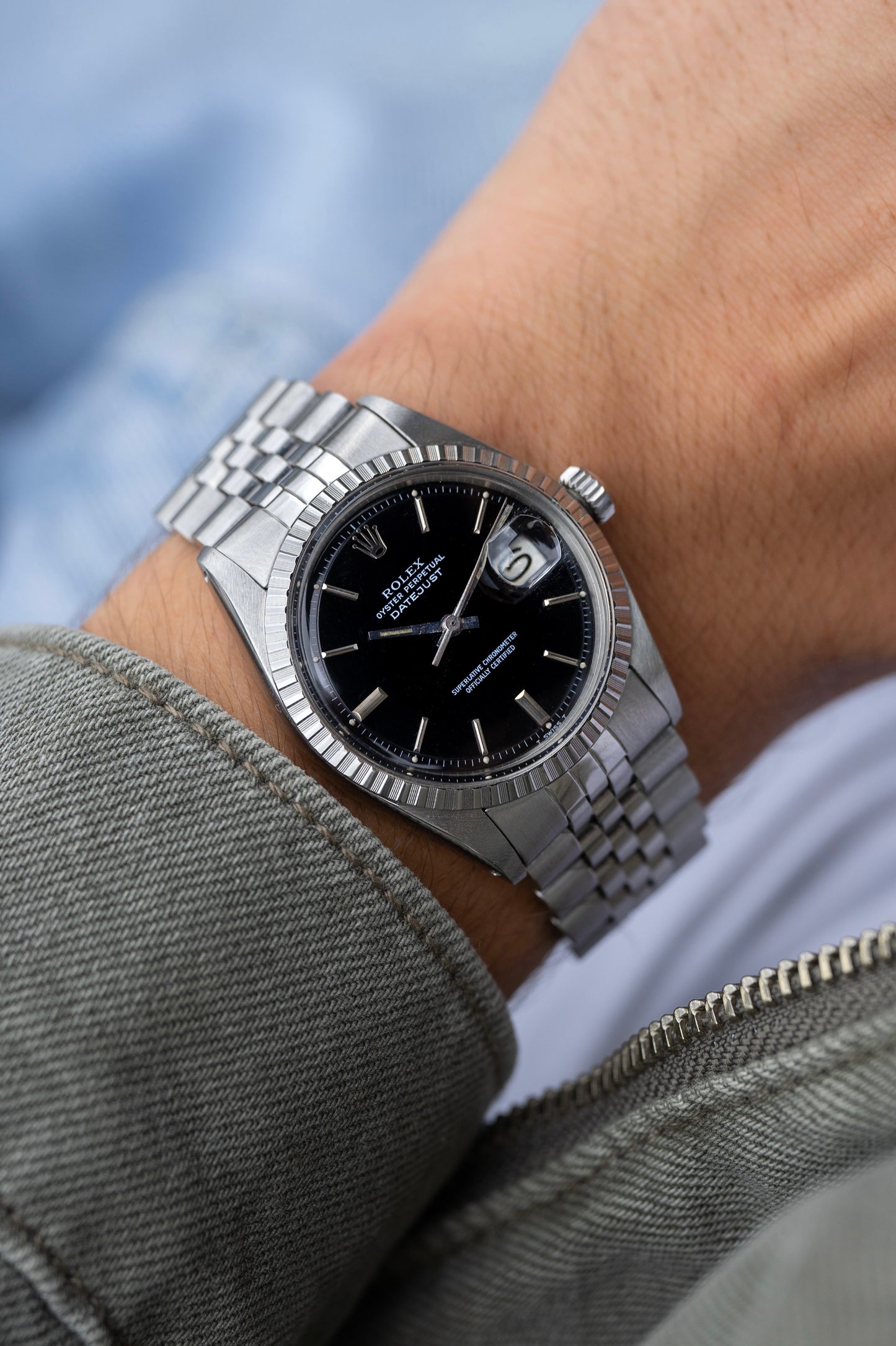 Rolex Datejust 36 black dial "open 6-9" ref.1603