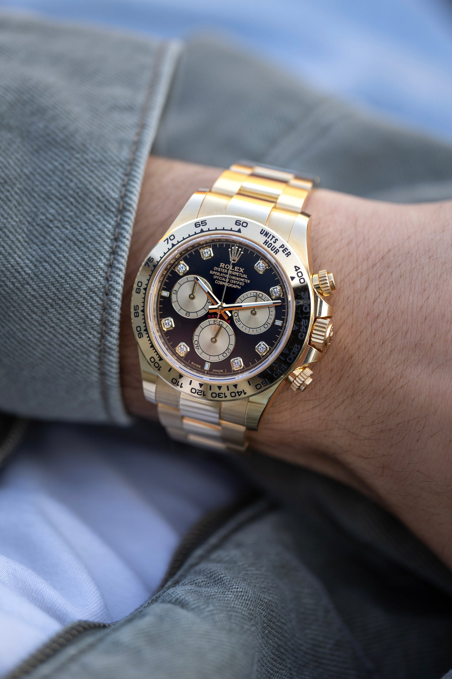 Rolex Daytona "geelgouden zwarte diamant wijzerplaat" ref. 126508