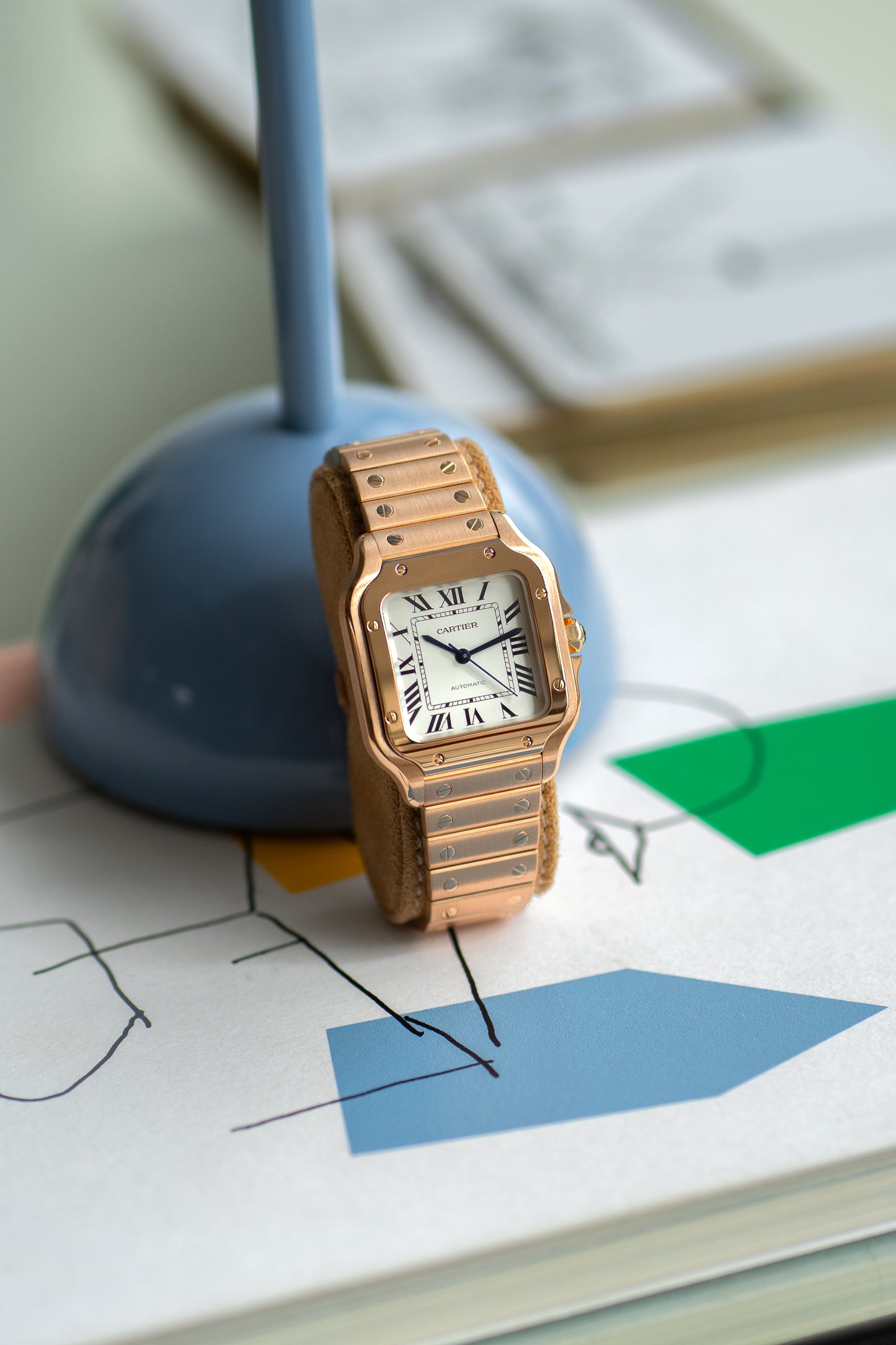 Cartier Santos "medium" rose gold ref.WGSA0031